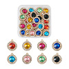 Crafans 24pcs 6 colors Zinc Alloy Rhinestone Pendants FIND-CF0001-01-1