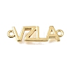 Brass Letter VZLA Links Connector Charms KK-C263-07G-1