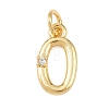 Brass Micro Pave Clear Cubic Zirconia Charms KK-P339-27G-2