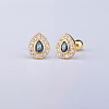 Brass Pave Marine Blue Cubic Zirconia Cartilage Earrings FS-WGEDAE7-02-1