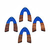 Transparent Resin & Walnut Wood Pendants RESI-N025-029-C03-2