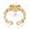Brass Enamel Cuff Rings RJEW-N035-008-NF-4