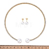 Round Plastic Imitation Pearl Stud Earrings & Rhinestone Cuff Choker Necklaces Sets SJEW-U003-04G-5