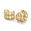 Brass Micro Pave Cubic Zirconia Cuff Earrings EJEW-D088-09G-2