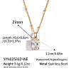 Minimalist 304 Stainless Steel Pave Cubic Zircon Oval Pendant Necklaces for Women DL9343-4-1