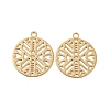 Brass Etched Metal Embellishments Charms KKC-D001-13KCG-1