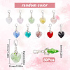 Heart Glass Pendants with Silver Color Plated Brass Lobster Claw Clasps HJEW-SC0001-26-2