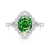 Adjustable Brass Pave Cubic Zirconia Finger Rings WG5365A-02-1