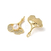 Brass Micro Pave Clear Cubic Zirconia Charms KK-P351-03A-G-2