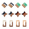 12Pcs 6 Styles Transparent Resin & Walnut Wood Pendants RESI-CW0001-14-2