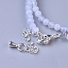 Natural Blue Lace Agate Beaded Necklaces X-NJEW-K114-B-A08-3