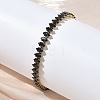 304 Stainless Steel Pave Horse Eye Jet Rhinestone Slider Bracelets for Women BJEW-G779-01G-3