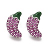 Brass Micro Pave Cubic Zirconia Stud Earrings EJEW-Q015-13P-02-2