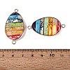 Synthetic Imperial Jasper Connector Charms G-Q606-100G-3