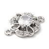 Brass Pave Clear Cubic Zirconia Connector Charms X-KK-G503-32P-2