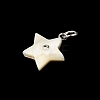 Natural White Shell & Crystal Rhinestone Pendants SH-CBAC52B-01B-2