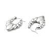 Non-Tarnish 304 Stainless Steel Chunky Twist Oval Hoop Earrings for Women EJEW-A076-03P-2