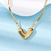 304 Stainless Steel Heart Pendant Snake Chain Necklaces NJEW-U026-08G-3