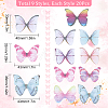 180Pcs 9 Style Two Tone Polyester Fabric Wings Crafts Decoration FIND-SC0004-17-2