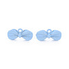 Spray Painted Alloy Stud Earring Findings PALLOY-S139-011-RS-2