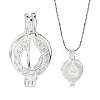 925 Sterling Silver Micro Pave Clear Cubic Zirconia Empty Bead Cage Pendants STER-WH0005-64-1