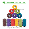 WADORN 6 Roll 6 Colors 3-Ply Polypropylene Fiber Ice Silk Hand Knitting Light Body Yarn OCOR-WR0001-41-2