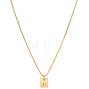 1Pc Stainless Steel Letter Rectangle Pendant Necklaces NJEW-LP0001-34B-G-1