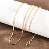 1MM Brass Ball Chain Necklaces for Women NJEW-Q351-01G-2