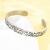 Engraved 304 Stainless Steel Cuff Bangles BJEW-P386-02AS-3