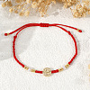 Brass Saint Medal Braided Bracelets EA4269-1-3