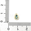 Teardrop Brass Micro Pave Cubic Zirconia Cabochons KK-P345-13G-B08-3