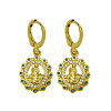 Brass Micro Pave Cubic Zirconia Leverback Dangle Earrings WGD91A9-03-1