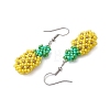 Glass Seed Bead Pineapple Dangle Earrings for Women EJEW-MZ00266-4