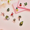 10Pcs 10 Style Alloy Enamel Brooches JEWB-SZ0001-09-3