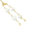 Natural Baroque Keshi Pearl Heart & Shell Pearl Link Bracelet Making AJEW-JB01645-2