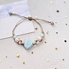 Shell Shape Ceramic Beads Braided Bead Bracelets FS-WG4C919-04-1