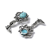 Angel Brass Synthetic Turquoise Pendants KK-D361-02AS-13-2