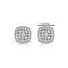 925 Sterling Silver Pave Moissanite Stud Earrings for Women CR3655-7
