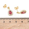 Brass Pave Cubic Zirconia Stud Earring Findings KK-C172-09G-3