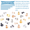 Unicraftale 48Pcs 12 Style Ion Plating(IP) 304 Stainless Steel Stud Earring Findings STAS-UN0039-36-5