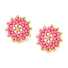 Glass Seed Bead Stud Earrings EJEW-MZ00741-01-4