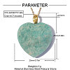 304 Stainless Steel with Amazonite Pendants GG-OY001-02G-01-2