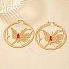 Alloy & Rhinestone Hoop Earrings FS-WGBCAF6-01-2