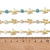 3Pcs 3 Styles Ocean Synthetic Turquoise & Natural Flower Amazonite & Synthetic Turquoise & 304 Stainless Steel Starfish Handmade Beads Chains AJEW-JB01655-03-4