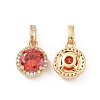 Real 18K Gold Plated Brass Micro Pave Clear Cubic Zirconia Pendants KK-E068-VC437-1