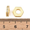 Brass Micro Pave Clear Cubic Zirconia European Beads KK-C142-11C-G-3