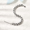304 Stainless Steel Box Chains Bracelets for Women BJEW-P399-02P-3