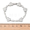 Heart & Horse Eye Brass Micro Pave Clear Cubic Zirconia Link Bracelets for Women BJEW-G740-03P-5