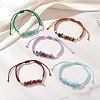 Natural Gemstone Chips Bead Link Bracelets BJEW-JB13104-1