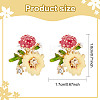3 Pairs 3 Colors Enamel Flower with Mushroom Stud Earrings with Crystal Rhinestone EJEW-AN0003-07-2